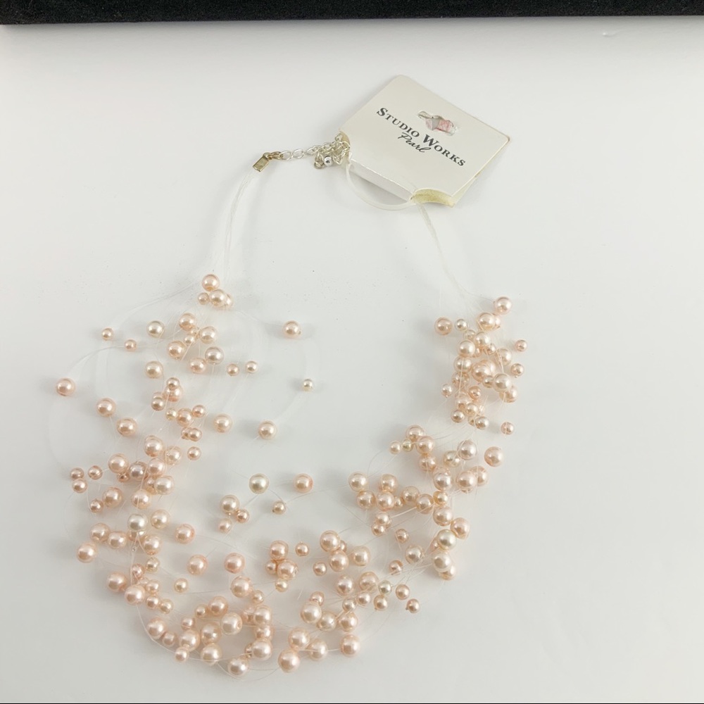 Studio Works Faux Pink Pearl Necklace